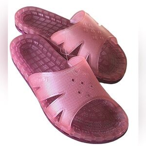 SENSI Jelly Sandal Waterproof, Messaging, Recovery Slide Pink Size 8